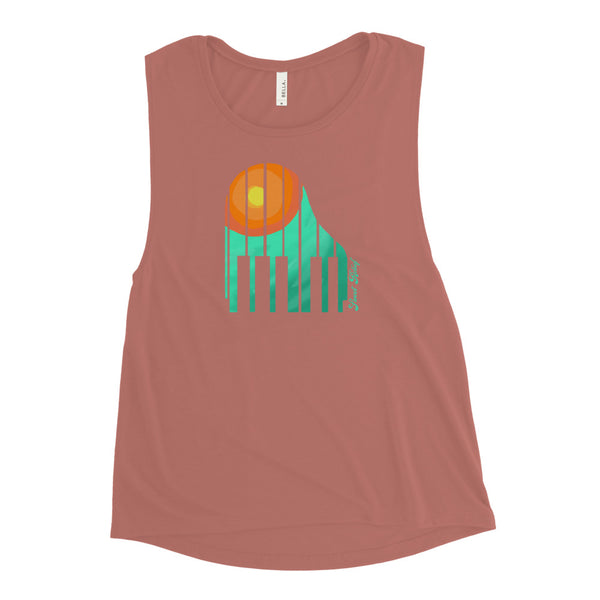 SR Piano Summer Sun Feminine Muscle Tank