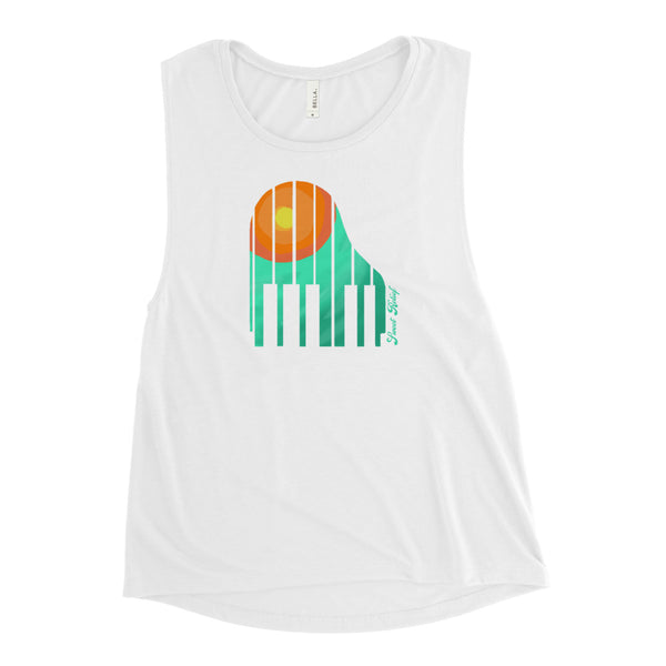 SR Piano Summer Sun Feminine Muscle Tank