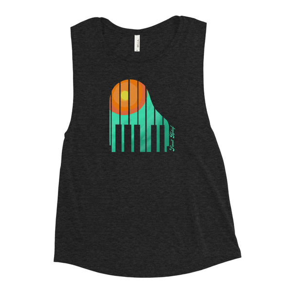 SR Piano Summer Sun Feminine Muscle Tank