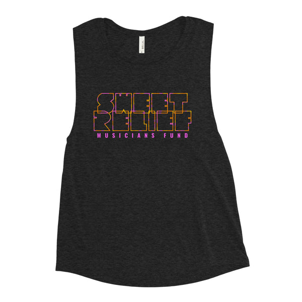 SR Neon Summer Orange Sherbet Feminine Muscle Tank