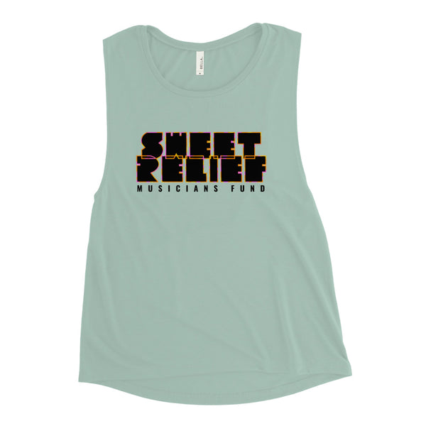 SR Neon Summer Orange Sherbet Feminine Muscle Tank